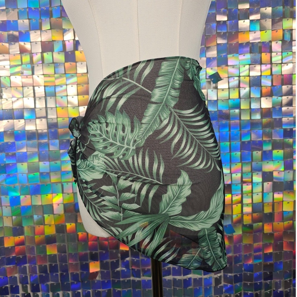 Tropical‎ Palm Leaf Mesh Sarong Wrap Women Coverup Monstera Pool Beach Swim Boat